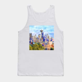 Seattle View in watercolor Tank Top